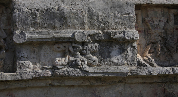 Détails des ruines, site archéologique de Tulum, Mexique